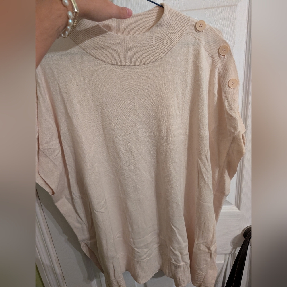 Part Two Copenhagen Elegant Cream Button-Shoulder Sweater